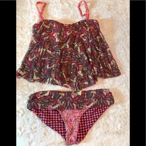 Maaji Flowy Bikini Top & Bottom Brown & Pink Print
